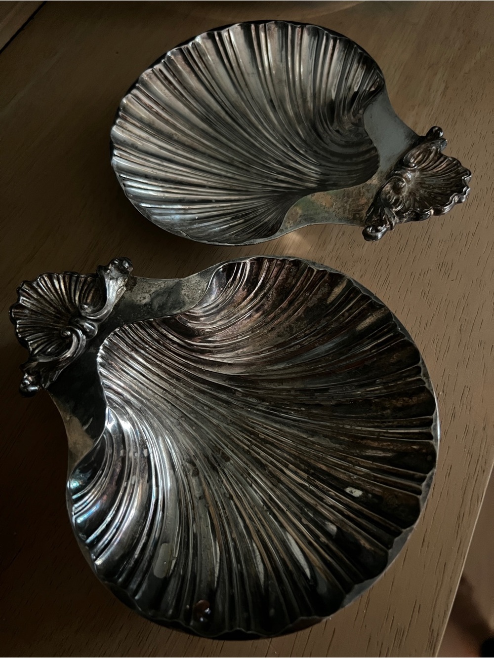 Shell Silver Plate Serving Bowls Set